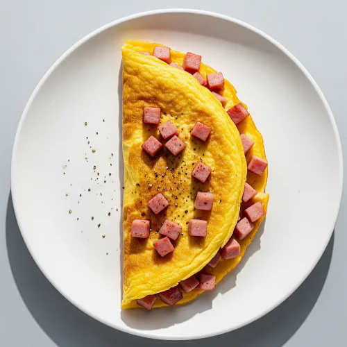 Cheese & Ham Omelette & Chips 