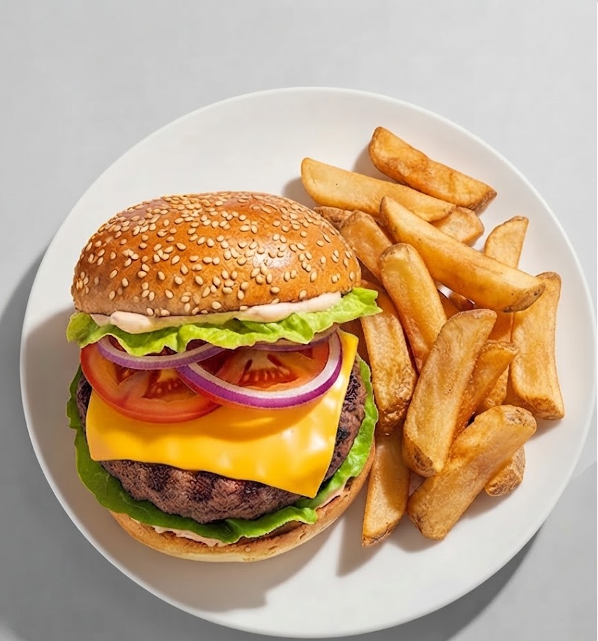 1/4lb Beefburger With Chips 